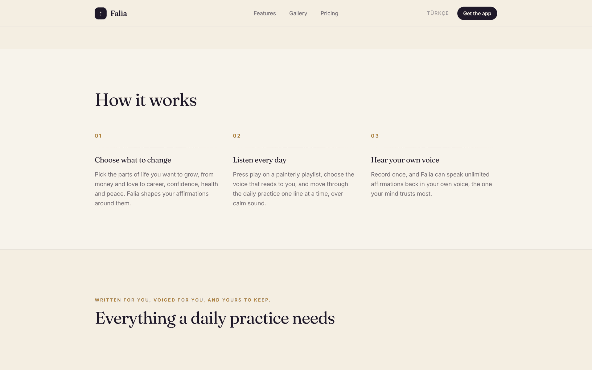 Falia — screen