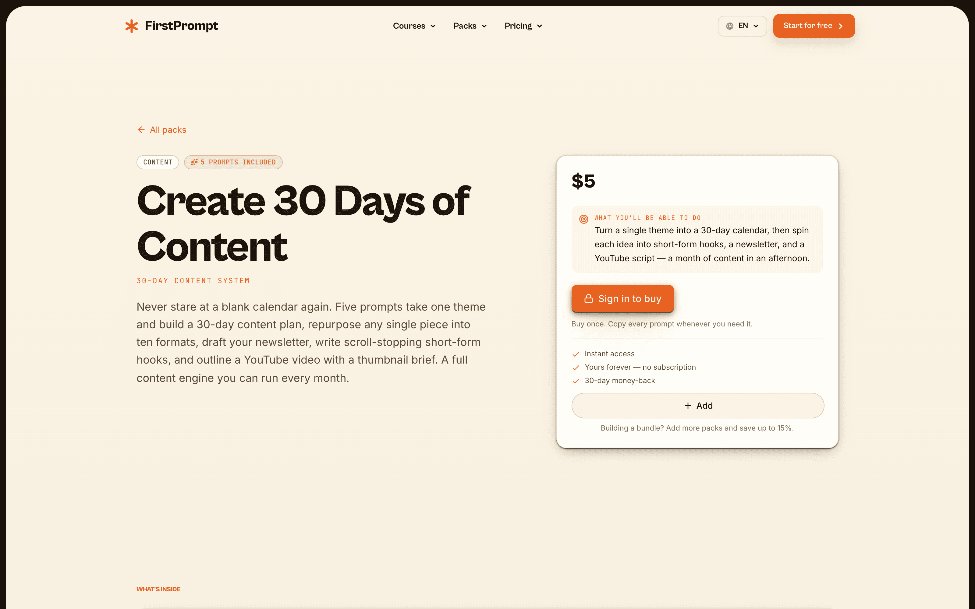 FirstPrompt — screen