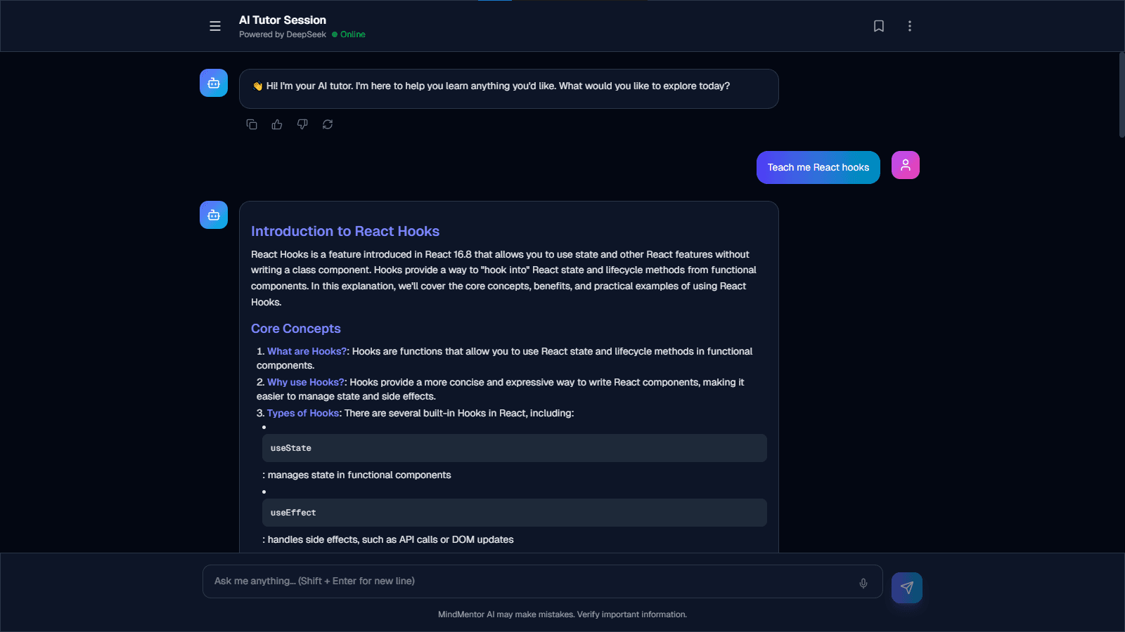 MindMentor - AI Tutoring Platform media 3