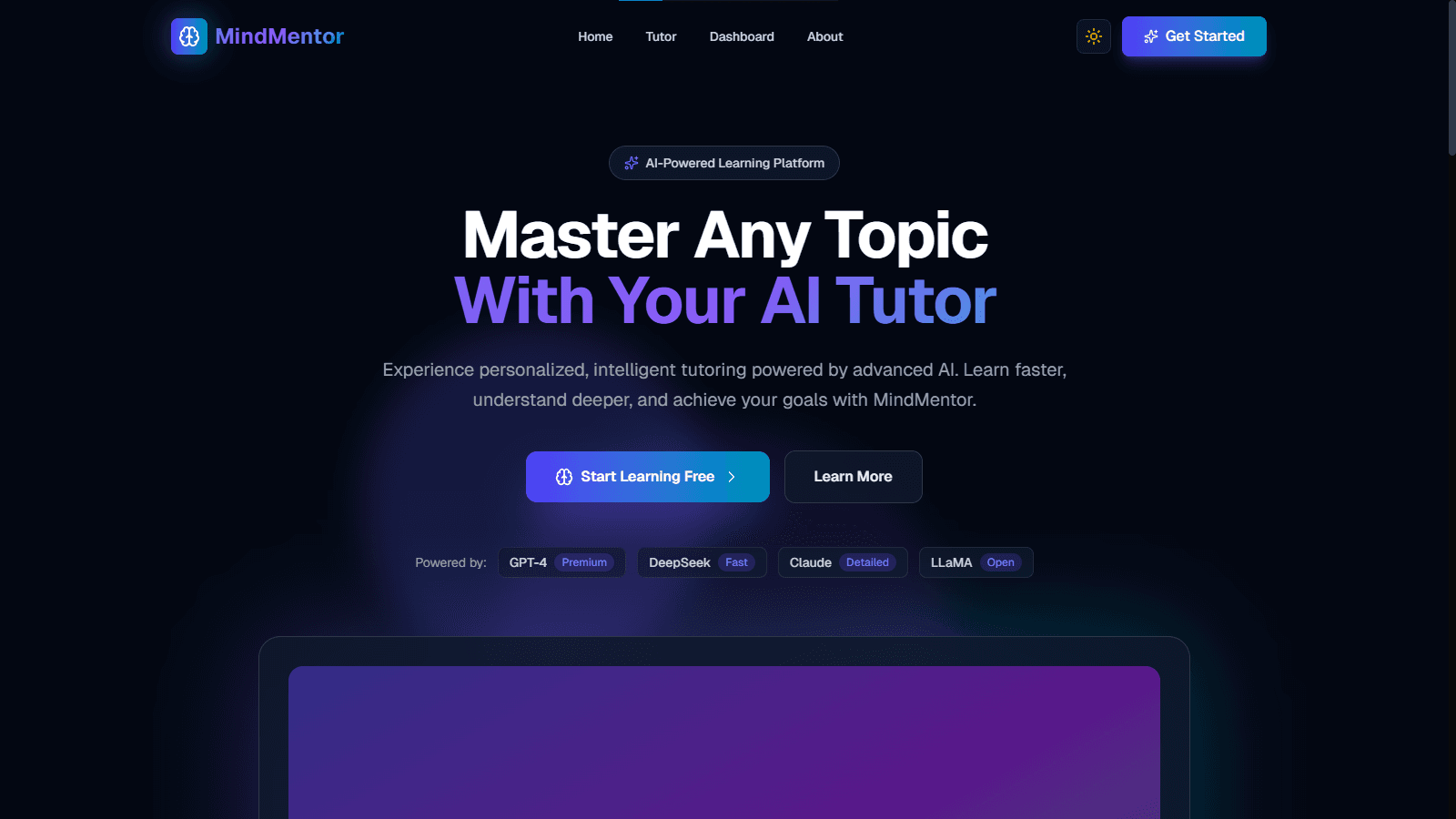 MindMentor - AI Tutoring Platform media 1
