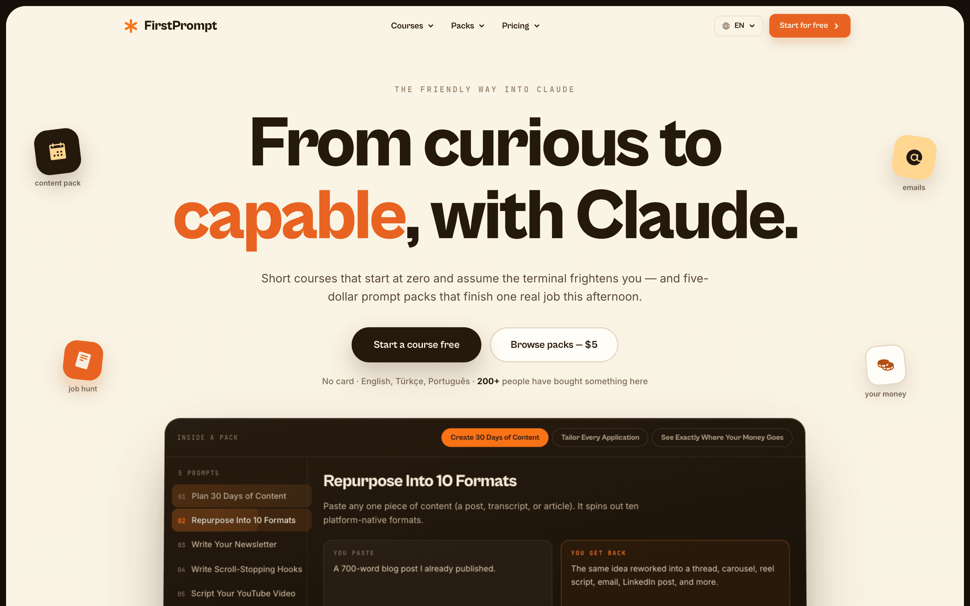 FirstPrompt — interface