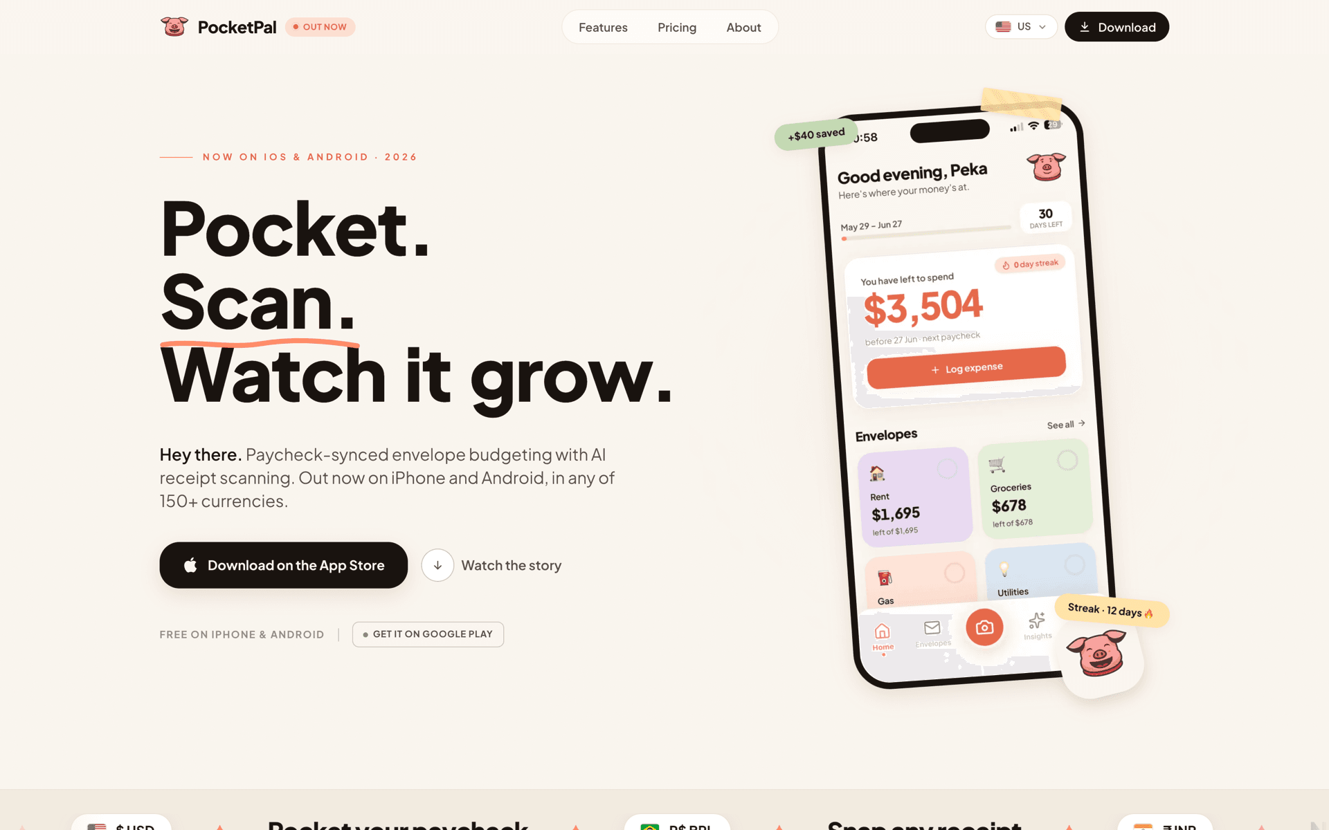 PocketPal — interface